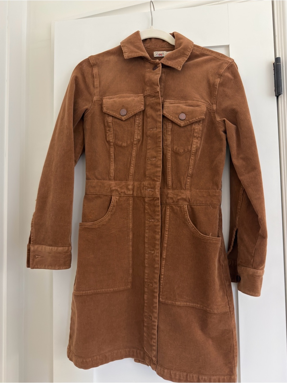 Faherty Brown Corduroy Mini Dress